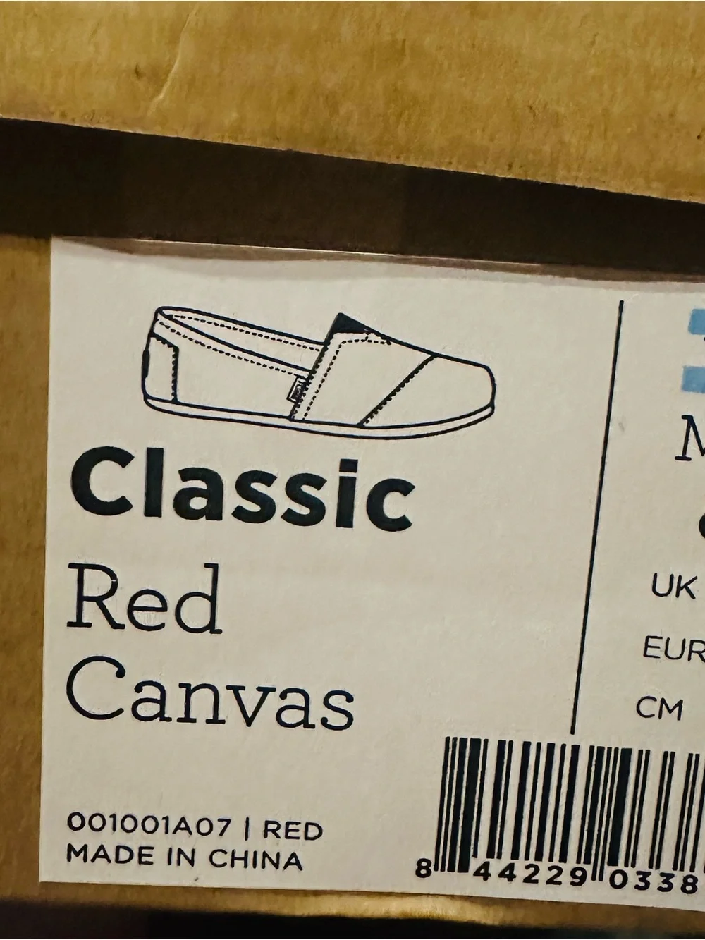 NEW Toms Men's 8 (eu 40.5) unisex Red Canvas Slip-On Loafers